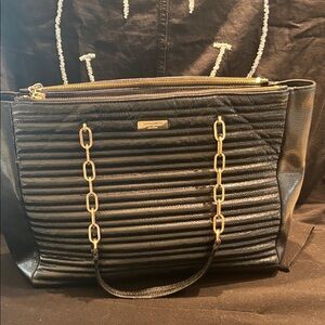 Kate Spade Black Shoulder Bag with Gold Chain